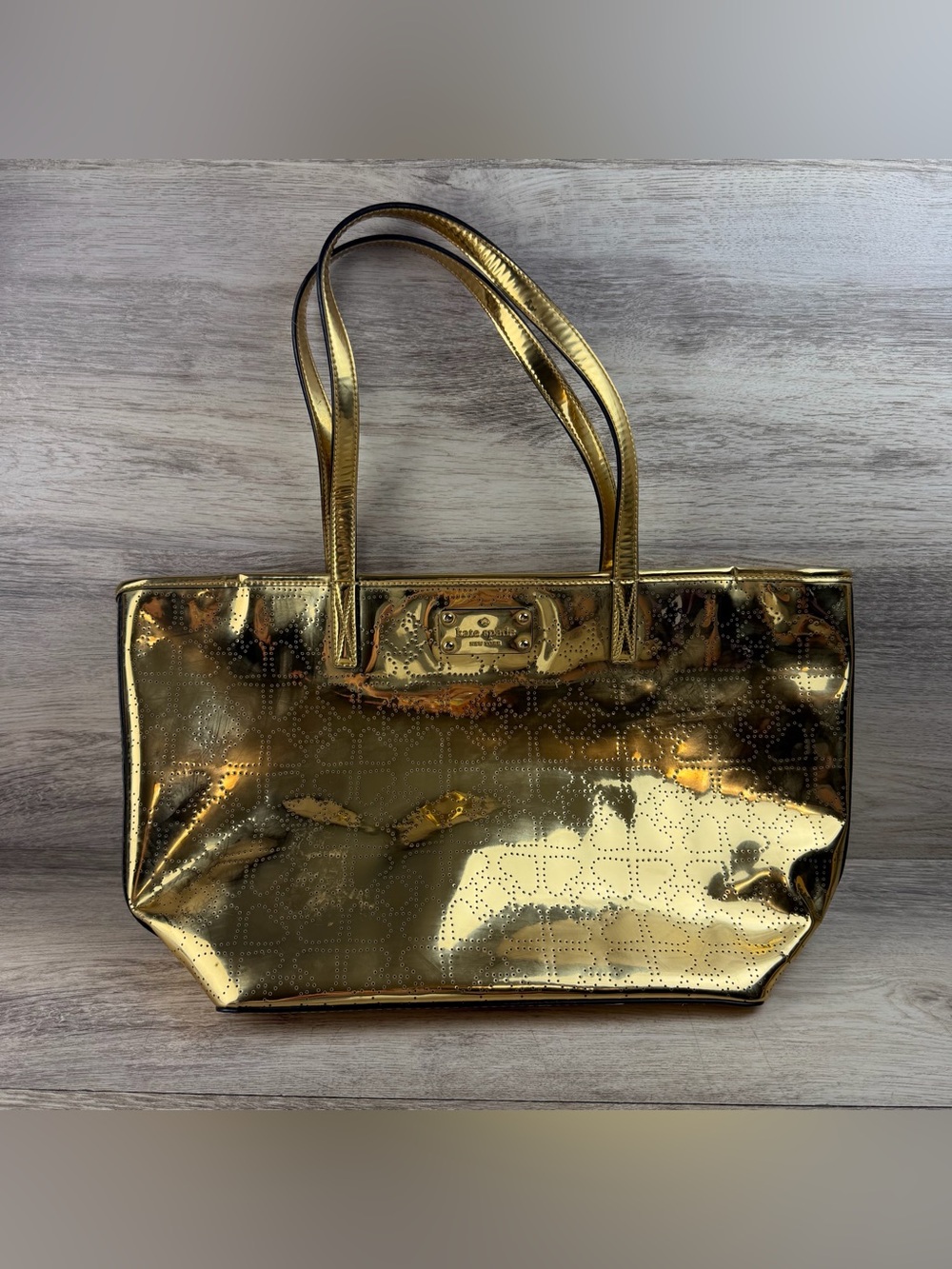 Kate Spade New York Harmony Tote Metallic Gold Medium 18” X 10”